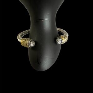 Elegant Two-Tone Cuff Bracelet